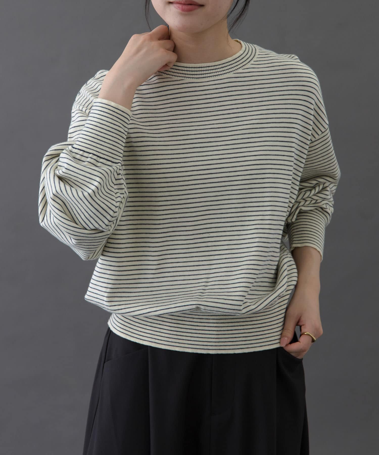 【アーバンリサーチ ドアーズ/URBAN RESEARCH DOORS】のFORK SPOON ボーダークルーネックニット インテリア・キッズ・メンズ・レディースファッション・服の通販 founy(ファニー) ファッション Fashion レディースファッション Fashion for Women トップス・カットソー Cut & Sew Tops ニット Knit Tops & Sweaters 2025年 2025 2025-2026秋冬・A/W Autumn/Winter 2025–26 AW25–26 冬 Winter / This Winter スウェット / スエット Sweatshirt, Sweatwear ベーシック Basic, Essential ボーダー Border, Stripe ワイド Wide, Wide Fit 定番 Standard, Basic Item A/W・秋冬 Autumn/Winter IVOxNVY|ID: prp329100004790931 ipo3291000000034764022