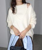 【アンドミー/andme】の肩スリット レイヤード風 ニット トップス アイボリー|ID: prp329100004790939 ipo3291000000034764047
