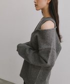 【アンドミー/andme】の肩スリット レイヤード風 ニット トップス グレー|ID: prp329100004790939 ipo3291000000034764048