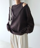 【アンドミー/andme】の肩スリット レイヤード風 ニット トップス ブラウン|ID: prp329100004790939 ipo3291000000034764050