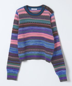 【ジーナシス/JEANASiS】のカラフルジャガードレトロボーダープルオーバー 人気、トレンドファッション・服の通販 founy(ファニー) ファッション Fashion レディースファッション Fashion for Women トップス・カットソー Cut & Sew Tops カジュアルプルオーバー・ニットトップス Pullovers & Knit Tops / Casual Pullovers おすすめ Recommended / Our Picks アクリル Acrylic Material ジャケット Jacket, Outerwear デニム Denim, Jeans Material ボーダー Border, Stripe ミドル Middle Length, Mid Height A/W・秋冬 Autumn/Winter |ID:prp329100004790941