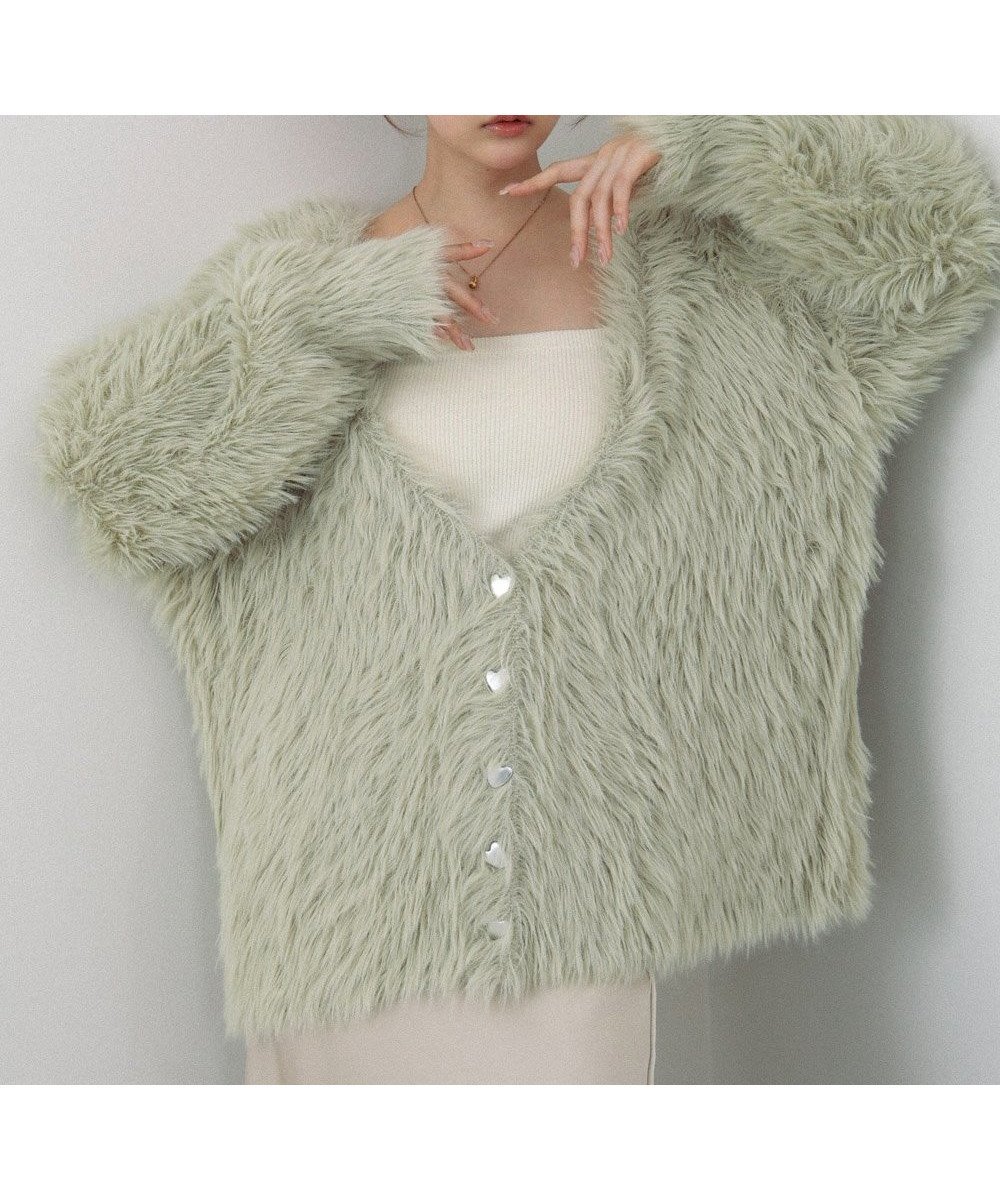 【バブ ブージュルード/Bab Bou Jeloud】の【選べる着丈】前後2WAYハートボタンシャギーニットカーディガン インテリア・キッズ・メンズ・レディースファッション・服の通販 founy(ファニー) 　ファッション　Fashion　レディースファッション　Fashion for Women　トップス・カットソー　Cut & Sew Tops　ニット　Knit Tops & Sweaters　カーディガン・羽織り　Layered Style Cardigans　カーディガン　Cardigan, Knitwear　ガーリー　Girly, Feminine Style　キャミワンピース　Cami Dress, Slip Dress　サテン　Satin, Glossy Fabric　ショート　Short, Short Length　シルバー　Silver, Metallic Silver　スマート　Smart, Elegant　チェック　Check, Plaid, Tartan　デニム　Denim, Jeans Material　フェミニン　Feminine, Girly　ベロア　Velour, Soft Velvet　ミドル　Middle Length, Mid Height　A/W・秋冬　Autumn/Winter　再入荷　Restock / Back in Stock　おすすめ　Recommended / Our Picks　D|ID: prp329100004790979 ipo3291000000035210377