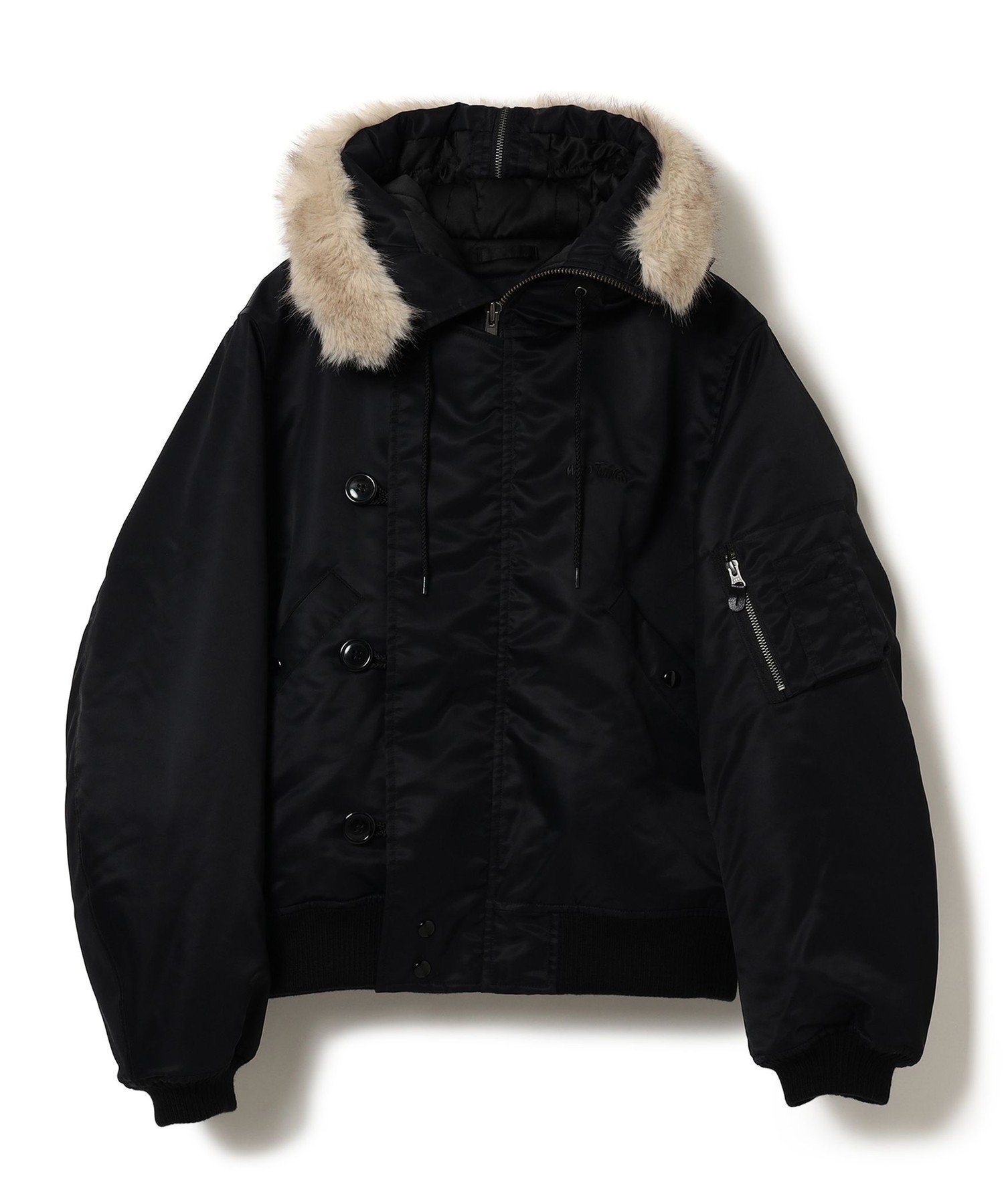 【ビームス/BEAMS / MEN】の【別注】WILD THINGS / N-2B Flight Jacket インテリア・キッズ・メンズ・レディースファッション・服の通販 founy(ファニー) 　ファッション　Fashion　メンズファッション　Fashion for Men　アウトドア　Outdoor Clothing　キルト　Quilt, Quilted Fabric　サテン　Satin, Glossy Fabric　ジャケット　Jacket, Outerwear　ドローコード　Drawcord, Drawstring Cord　バランス　Balance, Style Balance　別注　Limited Edition, Custom Order　BLACK|ID: prp329100004790994 ipo3291000000034764277