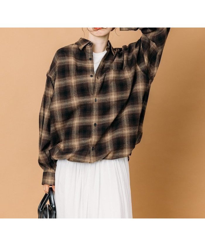 【フリークスストア/FREAK'S STORE】のワイドシルエット オンブレチェック スピンドル シャツ 【限定展開】 25AW インテリア・キッズ・メンズ・レディースファッション・服の通販 founy(ファニー) 　ファッション　Fashion　レディースファッション　Fashion for Women　トップス・カットソー　Cut & Sew Tops　シャツ・ブラウス・オフィスカジュアル　Elegant Blouses & Button-Ups　ヴィンテージ　Vintage Style　カーゴパンツ　Cargo Pants, Utility Pants　ショート　Short, Short Length　スピンドル　Spindle, Drawcord　スラックス　Slacks, Dress Pants　デニム　Denim, Jeans Material　トレンド　Trend, Trending Now　ドローコード　Drawcord, Drawstring Cord　定番　Standard, Basic Item　人気　Popular, Best Seller　バランス　Balance, Style Balance　バルーン　Balloon, Balloon Silhouette　ビッグ　Big, Oversized　ボックス　Boxy, Box Shape　ボトム　Bottoms, Lower Wear　ワイド　Wide, Wide Fit　A/W・秋冬　Autumn/Winter　冬　Winter / This Winter　おすすめ　Recommended / Our Picks　2025年　2025　2025-2026秋冬・A/W　Autumn/Winter 2025–26 AW25–26　ブラウン|ID: prp329100004790995 ipo3291000000034764280