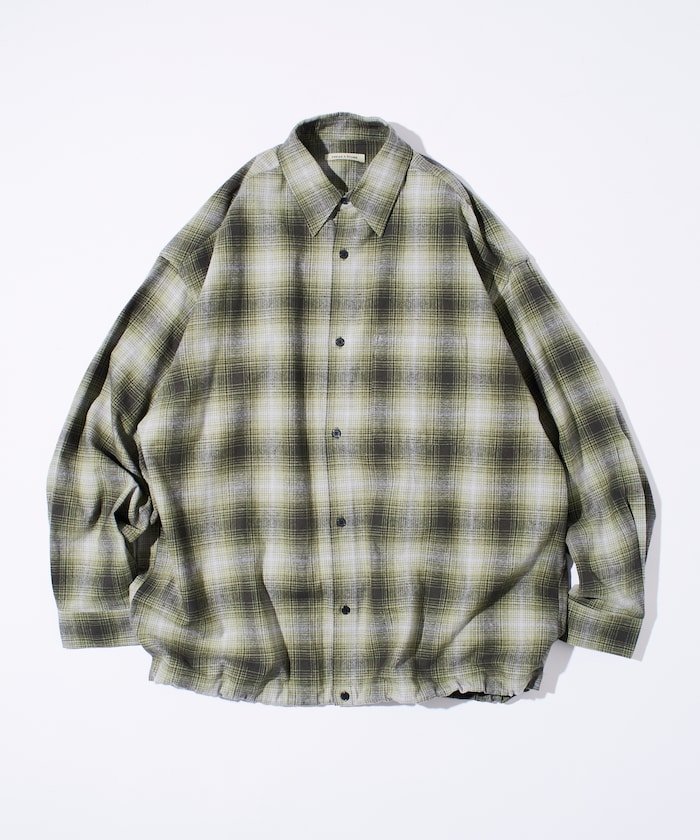 【フリークスストア/FREAK'S STORE】のワイドシルエット オンブレチェック スピンドル シャツ 【限定展開】 25AW インテリア・キッズ・メンズ・レディースファッション・服の通販 founy(ファニー) 　ファッション　Fashion　レディースファッション　Fashion for Women　トップス・カットソー　Cut & Sew Tops　シャツ・ブラウス・オフィスカジュアル　Elegant Blouses & Button-Ups　ヴィンテージ　Vintage Style　カーゴパンツ　Cargo Pants, Utility Pants　ショート　Short, Short Length　スピンドル　Spindle, Drawcord　スラックス　Slacks, Dress Pants　デニム　Denim, Jeans Material　トレンド　Trend, Trending Now　ドローコード　Drawcord, Drawstring Cord　定番　Standard, Basic Item　人気　Popular, Best Seller　バランス　Balance, Style Balance　バルーン　Balloon, Balloon Silhouette　ビッグ　Big, Oversized　ボックス　Boxy, Box Shape　ボトム　Bottoms, Lower Wear　ワイド　Wide, Wide Fit　A/W・秋冬　Autumn/Winter　冬　Winter / This Winter　おすすめ　Recommended / Our Picks　2025年　2025　2025-2026秋冬・A/W　Autumn/Winter 2025–26 AW25–26　オリーブ|ID: prp329100004790995 ipo3291000000034764281