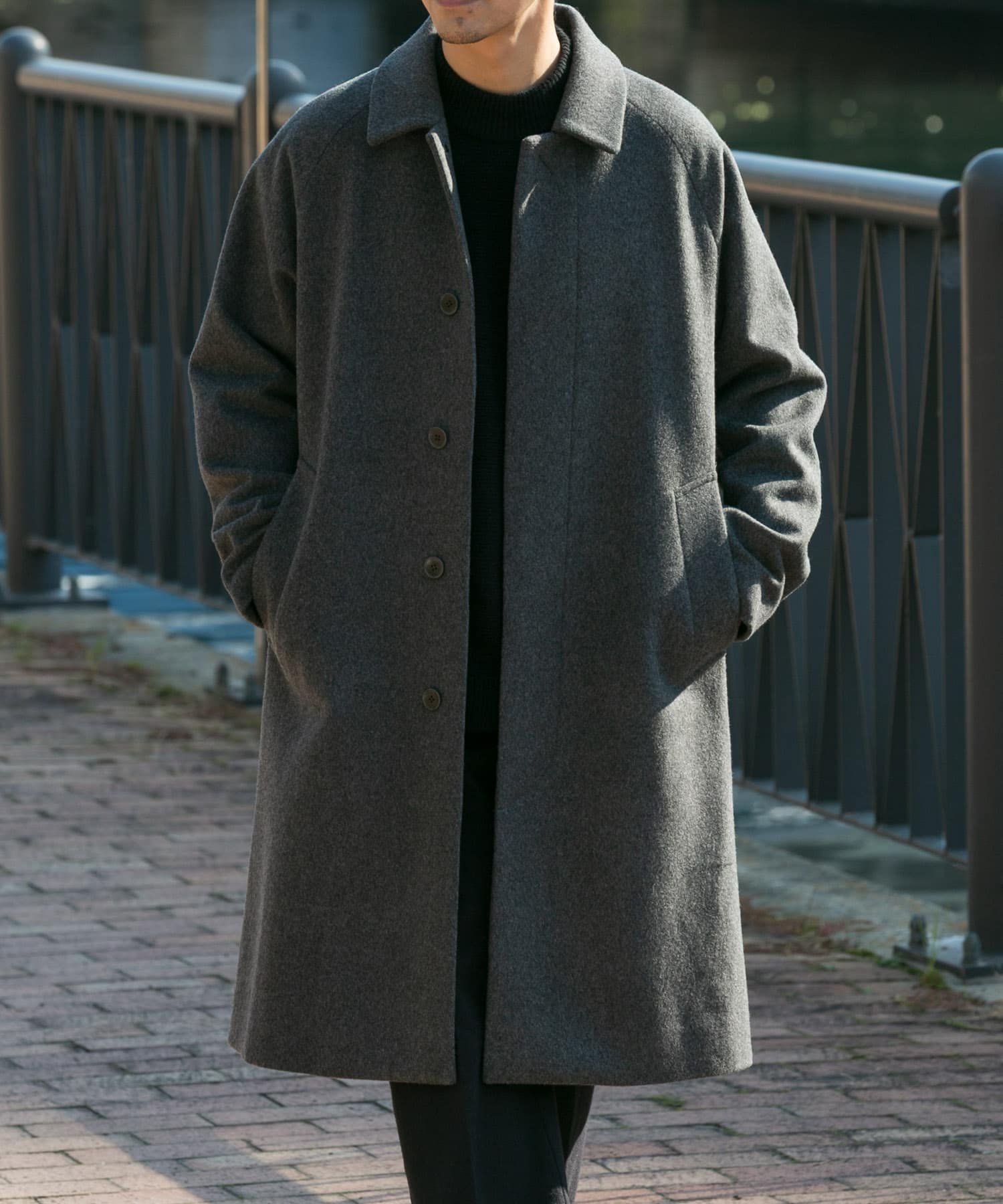 【アーバンリサーチ ロッソ/URBAN RESEARCH ROSSO / MEN】のスーパー100 オーバーバルマカンコート インテリア・キッズ・メンズ・レディースファッション・服の通販 founy(ファニー) 　ファッション　Fashion　メンズファッション　Fashion for Men　クラシック　Classic, Timeless Style　軽量　Lightweight, Ultra Light　シンプル　Simple, Minimal　スリーブ　Sleeve, Long Sleeve / Short Sleeve　フィット　Fit, Slim Fit　フォーマル　Formal, Dressy　フロント　Front, Front Design　ポケット　Pocket, Pocket Detail　リラックス　Relax, Relaxed Fit　A/W・秋冬　Autumn/Winter　冬　Winter / This Winter　エレガント 上品　Elegant　2025年　2025　2025-2026秋冬・A/W　Autumn/Winter 2025–26 AW25–26　CHARCOAL|ID: prp329100004791003 ipo3291000000035034343