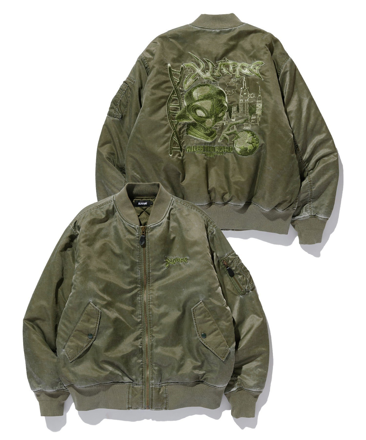 【エクストララージ/XLARGE】のSNOW WASH MA-1 インテリア・キッズ・メンズ・レディースファッション・服の通販 founy(ファニー) 　ファッション　Fashion　レディースファッション　Fashion for Women　アウター　Coat / Outerwear Collection　MA-1ジャケット　MA-1 Bomber Jackets / Flight Jackets　ジーンズ　Jeans, Denim Pants　ベーシック　Basic, Essential　OLIVE|ID: prp329100004791017 ipo3291000000034764387