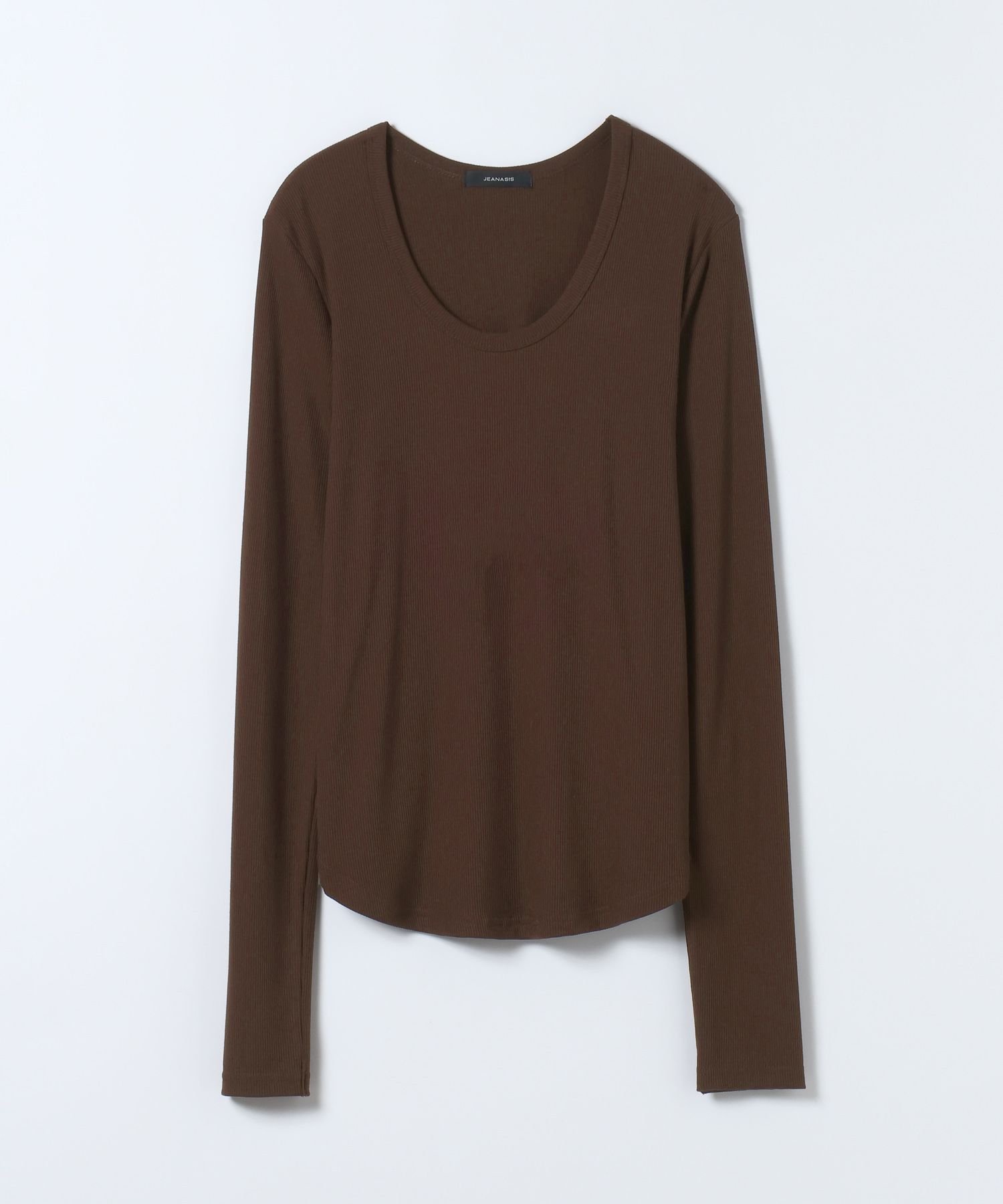 【ジーナシス/JEANASiS】のスムーステレコUネックLS TEE インテリア・キッズ・メンズ・レディースファッション・服の通販 founy(ファニー) ファッション Fashion レディースファッション Fashion for Women インナー Innerwear ジャケット Jacket, Outerwear フィット Fit, Slim Fit ベーシック Basic, Essential ブラウン|ID: prp329100004791054 ipo3291000000034847293