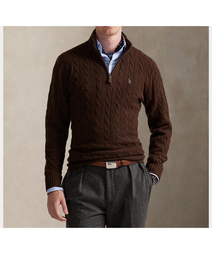 【ラルフローレン/RALPH LAUREN / MEN】のケーブルニット ウールカシミヤ セーター インテリア・キッズ・メンズ・レディースファッション・服の通販 founy(ファニー) https://founy.com/ ファッション Fashion メンズファッション Fashion for Men カフス Cuff Design セーター Sweater, Knitwear ハイネック High Neck, Mock Neck フィット Fit, Slim Fit モダン Modern, Contemporary リブニット Rib Knit, Ribbed Knit レギュラー Regular, Standard Fit 長袖 Long Sleeve, Full Sleeve |ID: prp329100004791090 ipo3291000000034764688