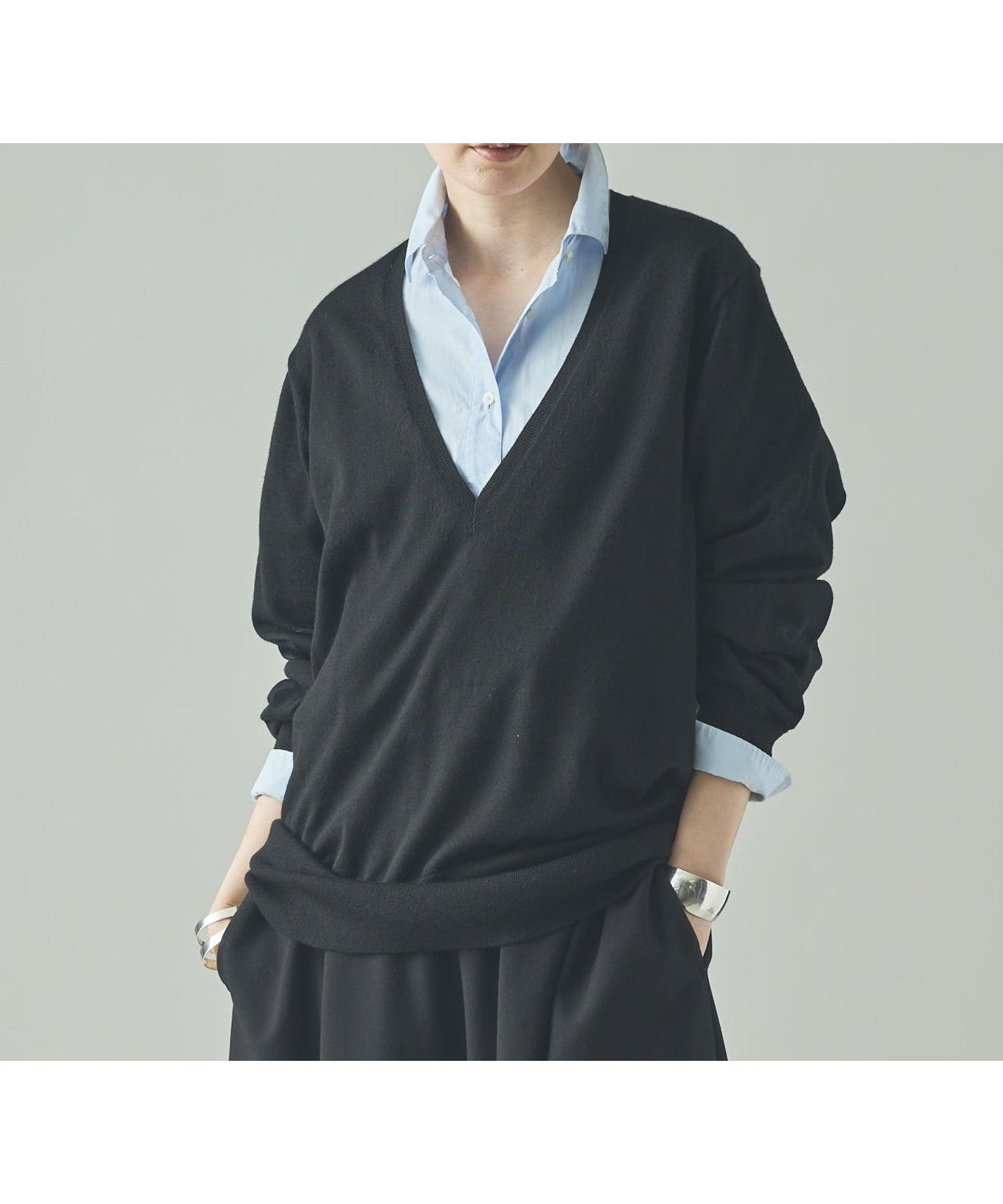 【カレンソロジー/Curensology】のファインウールVネックプルオーバー インテリア・キッズ・メンズ・レディースファッション・服の通販 founy(ファニー) 　ファッション　Fashion　レディースファッション　Fashion for Women　トップス・カットソー　Cut & Sew Tops　カジュアルプルオーバー・ニットトップス　Pullovers & Knit Tops / Casual Pullovers　Vネックトップス　V-Neck Tops / V-Cut Neckline Shirts　エレガント 上品　Elegant　秋　Autumn　シンプル　Simple, Minimal　ブラック09|ID: prp329100004791201 ipo3291000000034765097