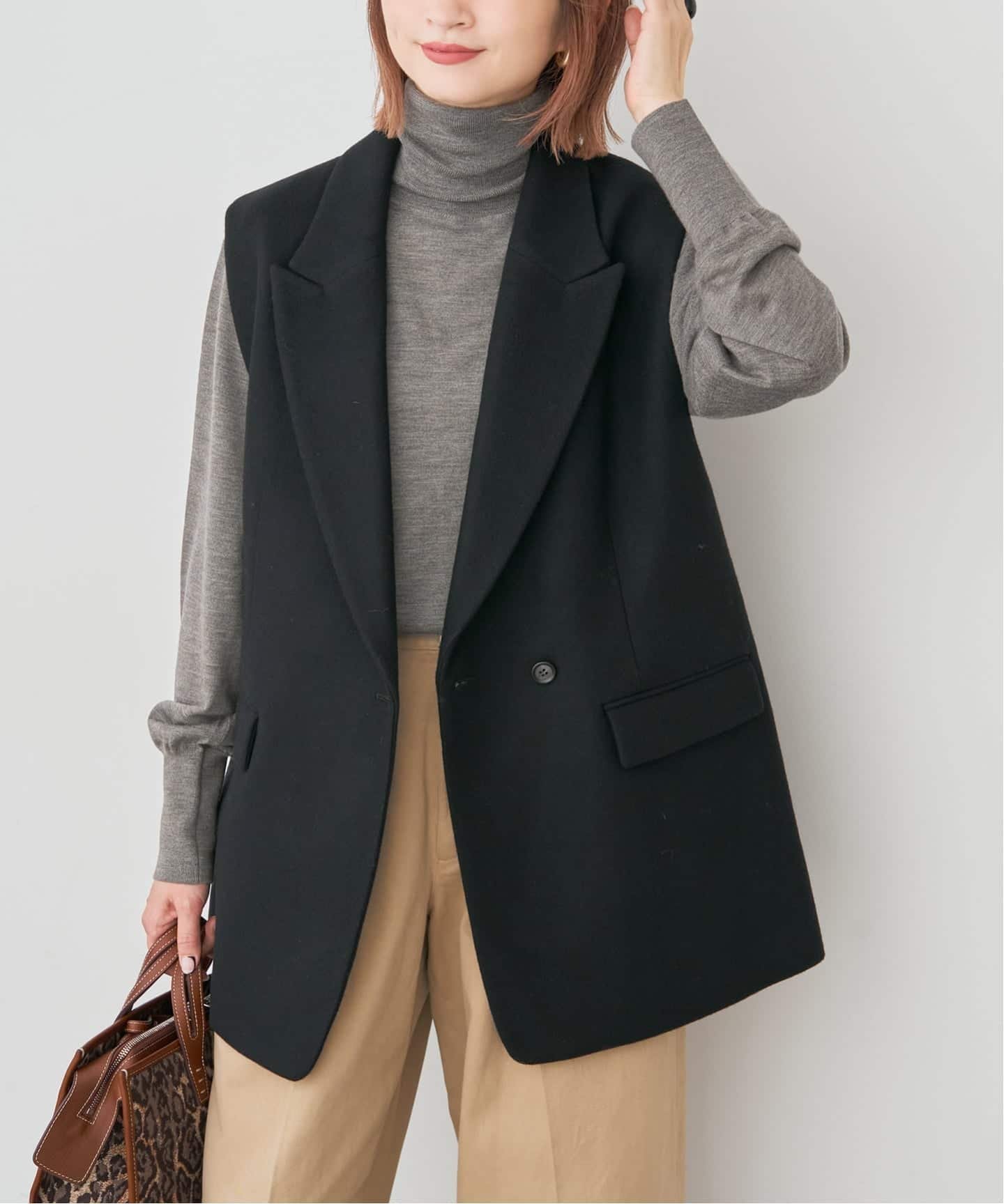 【スピック&スパン/Spick & Span】のメルトンジレ インテリア・キッズ・メンズ・レディースファッション・服の通販 founy(ファニー) ファッション Fashion レディースファッション Fashion for Women アウター Coat / Outerwear Collection トップス・カットソー Cut & Sew Tops ベスト&ジレ / 重ね着スタイル Vests & Gilets スマート Smart, Elegant メルトン Melton, Heavy Wool ルーズ Loose, Oversized A/W・秋冬 Autumn/Winter ブラック|ID: prp329100004791245 ipo3291000000034765260
