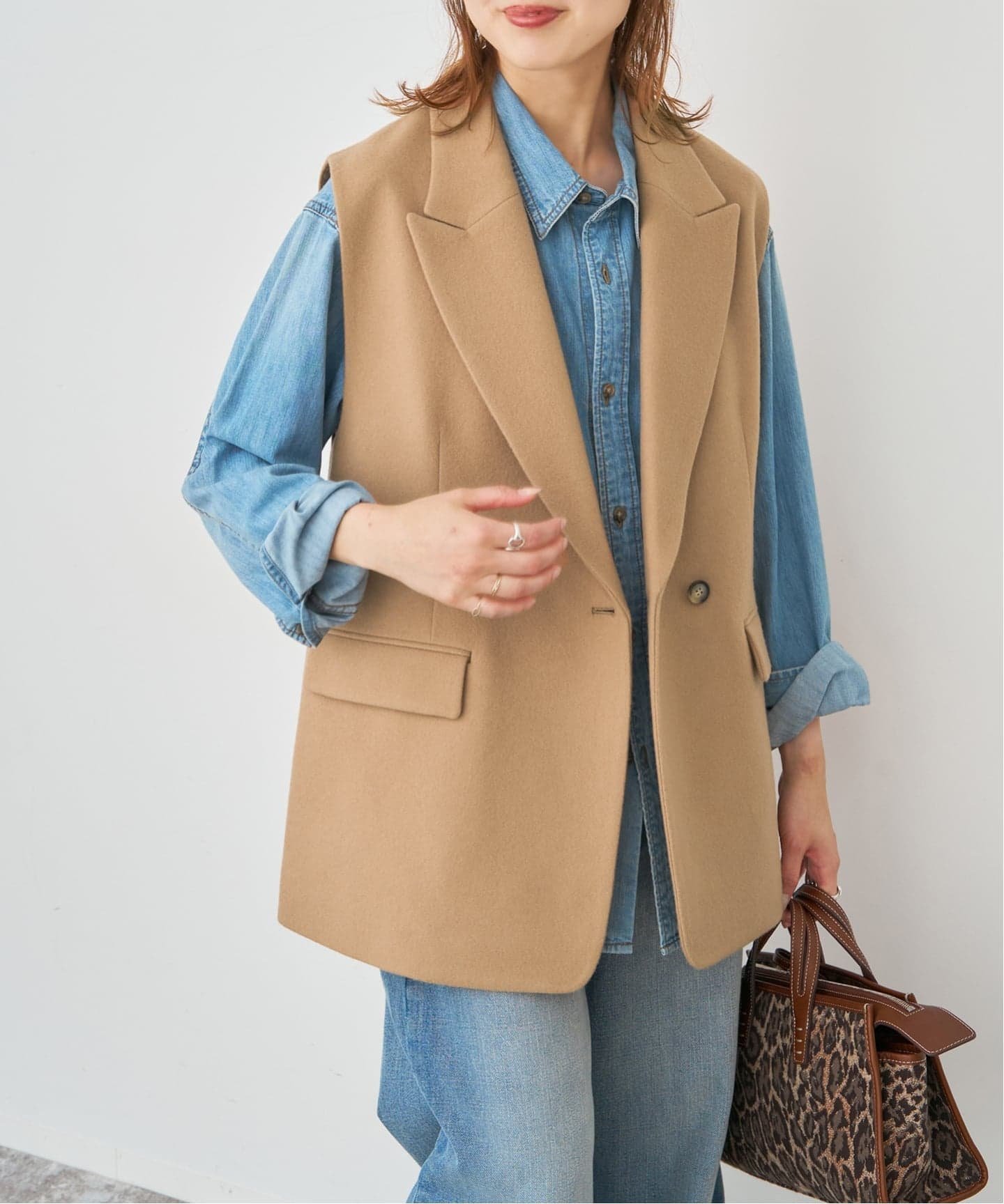 【スピック&スパン/Spick & Span】のメルトンジレ インテリア・キッズ・メンズ・レディースファッション・服の通販 founy(ファニー) ファッション Fashion レディースファッション Fashion for Women アウター Coat / Outerwear Collection トップス・カットソー Cut & Sew Tops ベスト&ジレ / 重ね着スタイル Vests & Gilets スマート Smart, Elegant メルトン Melton, Heavy Wool ルーズ Loose, Oversized A/W・秋冬 Autumn/Winter キャメル|ID: prp329100004791245 ipo3291000000034765262