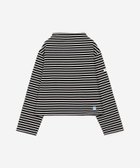 【ビショップ/Bshop】のコットンロード ボトルネックTシャツ WOMEN 人気、トレンドファッション・服の通販 founy(ファニー) ファッション Fashion レディースファッション Fashion for Women トップス・カットソー Cut & Sew Tops シャツ・ブラウス・オフィスカジュアル Elegant Blouses & Button-Ups ロングTシャツ・Tシャツ Longline T-Shirts & Tees カットソー Cut and Sewn Top フランス France, French フロント Front, Front Design ボトルネック Bottle Neck, Mock Neck ボーダー Border, Stripe 軽量 Lightweight, Ultra Light thumbnail BLACK系1|ID: prp329100004791299 ipo3291000000034905742