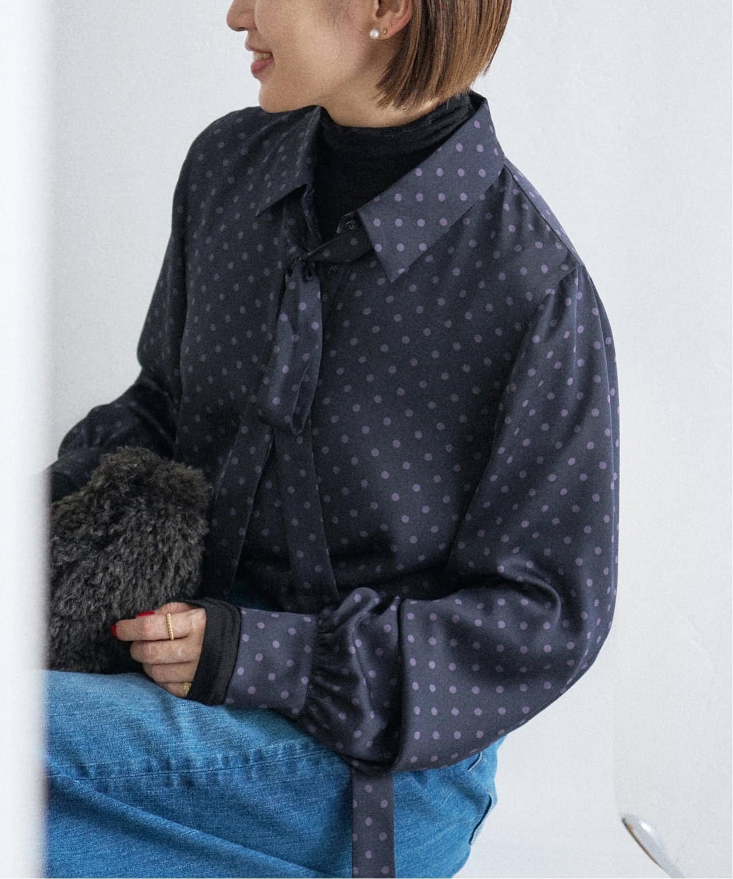 【イエナ/IENA】の《WEB限定/追加3 》サテンドットタイ付ブラウス 人気、トレンドファッション・服の通販 founy(ファニー) 　ファッション　Fashion　レディースファッション　Fashion for Women　トップス・カットソー　Cut & Sew Tops　シャツ・ブラウス・オフィスカジュアル　Elegant Blouses & Button-Ups　2025年　2025　2025-2026秋冬・A/W　Autumn/Winter 2025–26 AW25–26　インナー　Innerwear　サテン　Satin, Glossy Fabric　シンプル　Simple, Minimal　ジャケット　Jacket, Outerwear　スウェット / スエット　Sweatshirt, Sweatwear　タートルネック　Turtleneck, High Neck　ドット　Polka Dot, Dot Pattern　ベーシック　Basic, Essential　リボン　Ribbon, Bow　エレガント 上品　Elegant　人気　Popular, Best Seller　 other-1|ID: prp329100004791304 ipo3291000000034765475