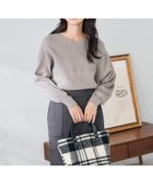 【アー ヴェー ヴェー/a.v.v】の【洗える】切替ボートネックチュニックニット ライトグレー|ID: prp329100004791313 ipo3291000000035121149