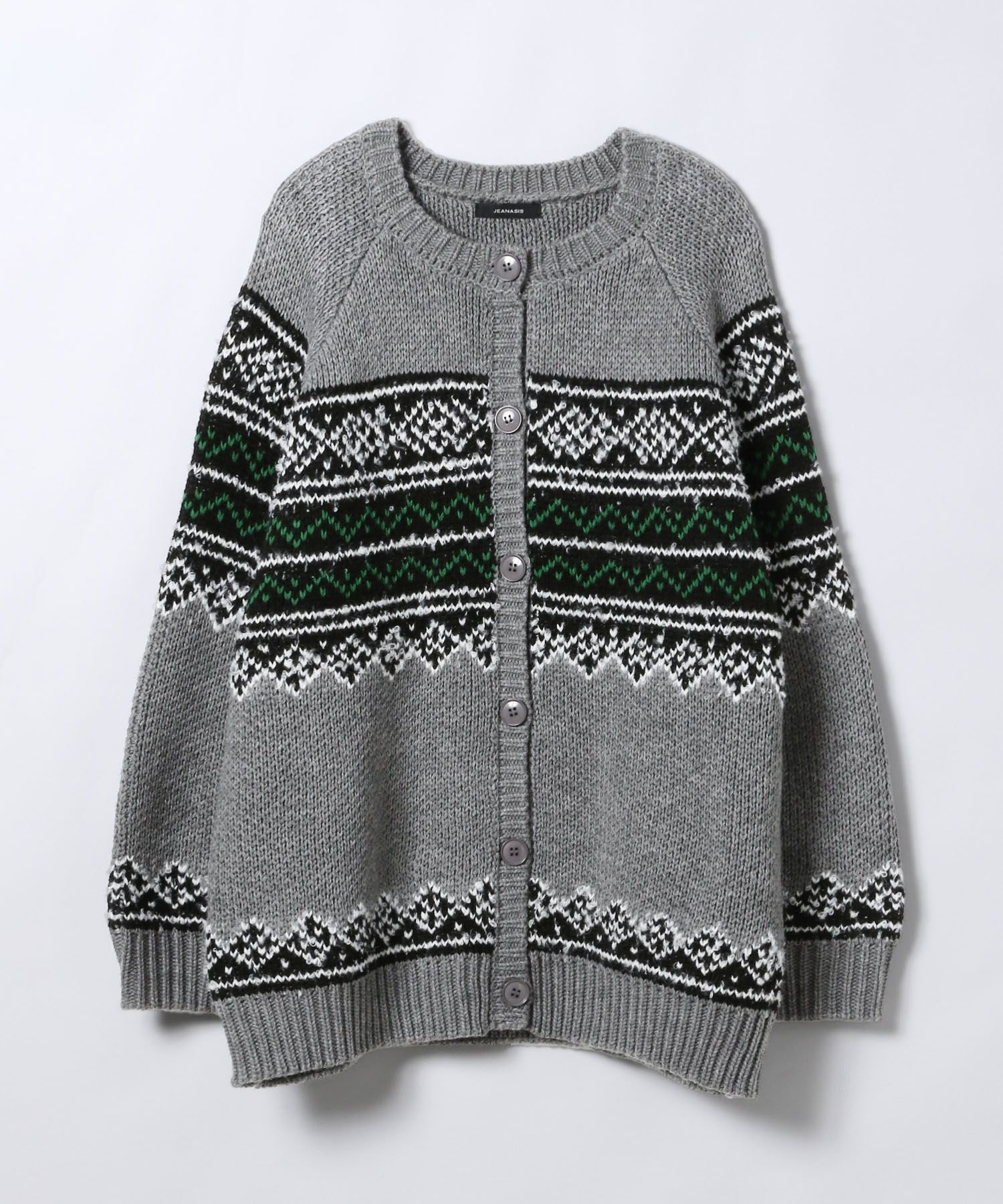 【ジーナシス/JEANASiS】の3Gフェアアイルクルーカーディガン インテリア・キッズ・メンズ・レディースファッション・服の通販 founy(ファニー) 　ファッション　Fashion　レディースファッション　Fashion for Women　トップス・カットソー　Cut & Sew Tops　カーディガン・羽織り　Layered Style Cardigans　おすすめ　Recommended / Our Picks　カーディガン　Cardigan, Knitwear　デニム　Denim, Jeans Material　トレンド　Trend, Trending Now　フレア　Flare, Flared　ボトム　Bottoms, Lower Wear　モノトーン　Monotone, Black and White　今季　This Season, Current Season　グレー系その他|ID: prp329100004791375 ipo3291000000034765775