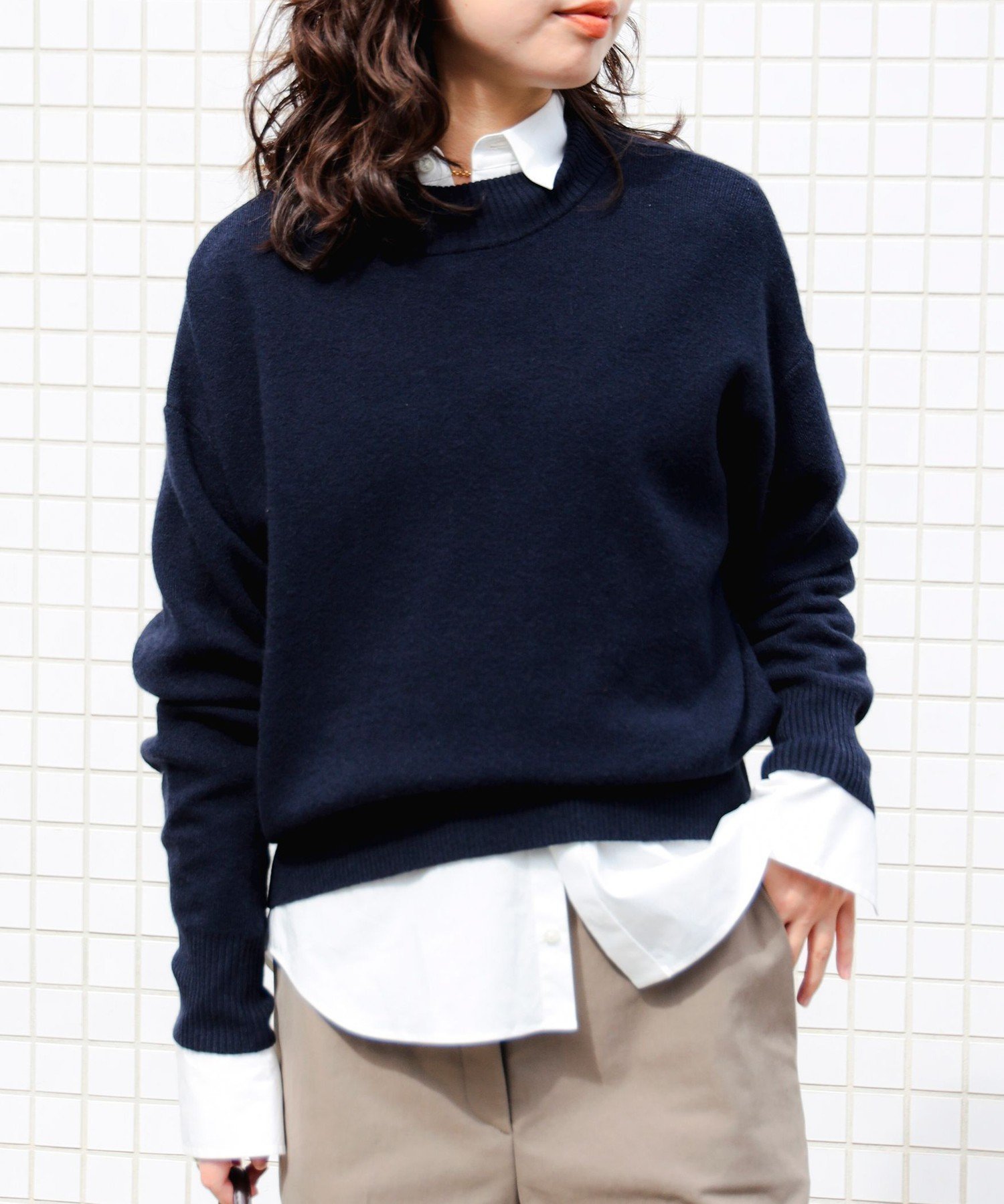 【ビーミングライフストアバイビームス/B:MING LIFE STORE by BEAMS】のアンゴラ混 ストレッチ ニット プルオーバー 25AW ロングシーズン カラーニット きれいめ シンプル ふわふわ インテリア・キッズ・メンズ・レディースファッション・服の通販 founy(ファニー) 　ファッション　Fashion　レディースファッション　Fashion for Women　トップス・カットソー　Cut & Sew Tops　ニット　Knit Tops & Sweaters　カジュアルプルオーバー・ニットトップス　Pullovers & Knit Tops / Casual Pullovers　アンゴラ　Angora Knitwear　カーゴパンツ　Cargo Pants, Utility Pants　シンプル　Simple, Minimal　スウェット / スエット　Sweatshirt, Sweatwear　ストレッチ　Stretch, Stretchy Fabric　タイトスカート　Pencil Skirt, Tight Skirt　タートルネック　Turtleneck, High Neck　デニム　Denim, Jeans Material　バランス　Balance, Style Balance　モックネック　Mock Neck, Short Turtleneck　リラックス　Relax, Relaxed Fit　ロング　Long, Long-Length　再入荷　Restock / Back in Stock　おすすめ　Recommended / Our Picks　エレガント 上品　Elegant　2025年　2025　2025-2026秋冬・A/W　Autumn/Winter 2025–26 AW25–26　NAVY|ID: prp329100004791426 ipo3291000000034765982
