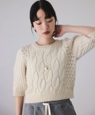 【アダム エ ロペ/ADAM ET ROPE'】の【サステナブル】ケーブルハーフスリーブニット オフホワイト(15)|ID: prp329100004791432 ipo3291000000034766008
