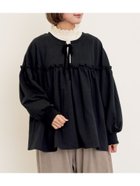 【サマンサモスモス/Samansa Mos2】のミニ裏毛切替ギャザープルオーバー ブラック|ID: prp329100004791474 ipo3291000000034766173