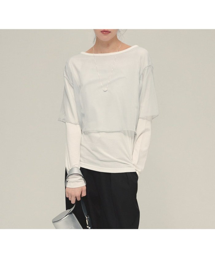 【ジーナシス/JEANASiS】のSheer Layered TEE LS インテリア・キッズ・メンズ・レディースファッション・服の通販 founy(ファニー) https://founy.com/ ファッション Fashion レディースファッション Fashion for Women おすすめ Recommended / Our Picks インナー Innerwear カットソー Cut and Sewn Top シフォン Chiffon, Lightweight Fabric シンプル Simple, Minimal スラックス Slacks, Dress Pants フェミニン Feminine, Girly ボトム Bottoms, Lower Wear ロング Long, Long-Length 半袖 Short Sleeve, Half Sleeve 長袖 Long Sleeve, Full Sleeve |ID: prp329100004791829 ipo3291000000034768858