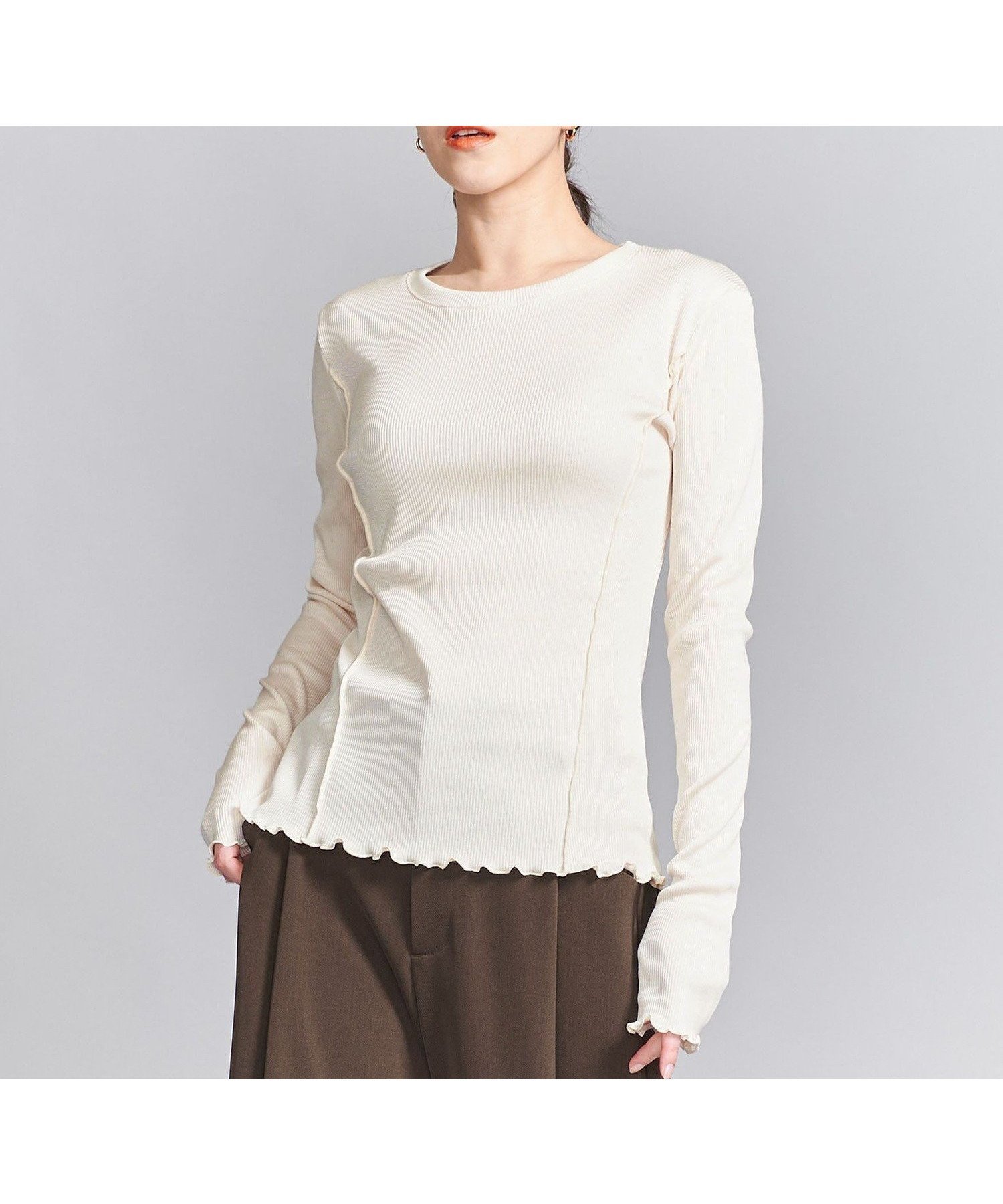 【ユナイテッドアローズ/UNITED ARROWS】のメローステッチ クルーネック カットソー インテリア・キッズ・メンズ・レディースファッション・服の通販 founy(ファニー) ファッション Fashion レディースファッション Fashion for Women トップス・カットソー Cut & Sew Tops カットソー・ベーシックTシャツ Cut-and-Sewn Tops / Stretch Tees & Basics インナー Innerwear 春 Spring カットソー Cut and Sewn Top クラシック Classic, Timeless Style ジャケット Jacket, Outerwear テレコ Ribbed, Rib Stitch フェミニン Feminine, Girly S/S・春夏 SS, Spring/Summer, Warm Season アウトレット Outlet / Clearance 夏 Summer エレガント 上品 Elegant OFF WHITE|ID: prp329100004791852 ipo3291000000034768992