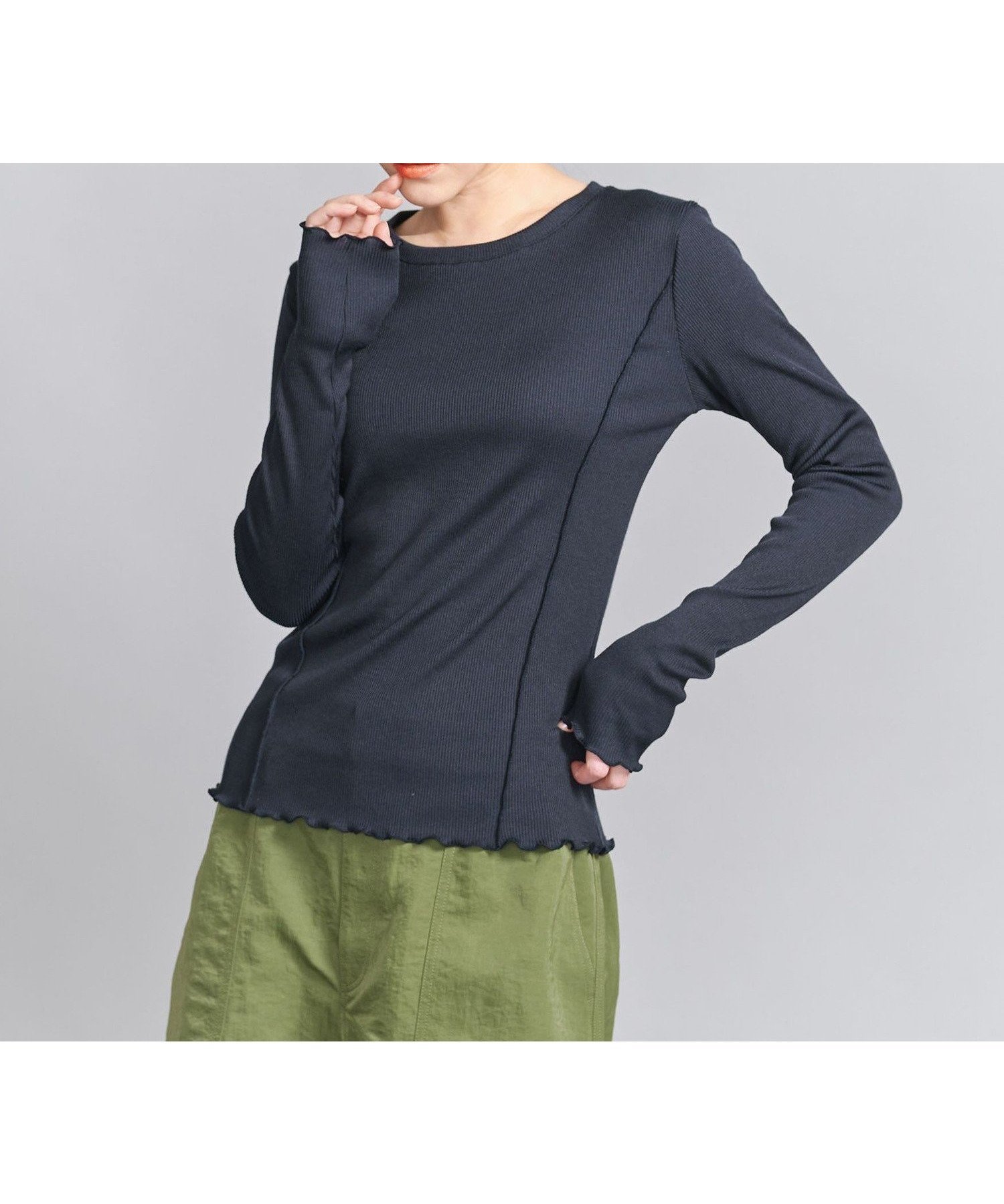 【ユナイテッドアローズ/UNITED ARROWS】のメローステッチ クルーネック カットソー インテリア・キッズ・メンズ・レディースファッション・服の通販 founy(ファニー) ファッション Fashion レディースファッション Fashion for Women トップス・カットソー Cut & Sew Tops カットソー・ベーシックTシャツ Cut-and-Sewn Tops / Stretch Tees & Basics インナー Innerwear 春 Spring カットソー Cut and Sewn Top クラシック Classic, Timeless Style ジャケット Jacket, Outerwear テレコ Ribbed, Rib Stitch フェミニン Feminine, Girly S/S・春夏 SS, Spring/Summer, Warm Season アウトレット Outlet / Clearance 夏 Summer エレガント 上品 Elegant NAVY|ID: prp329100004791852 ipo3291000000034768993