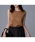 【アンタイトル/UNTITLED】の【接触冷感/コットン100/洗える/丸首】ノースリーブ天竺プルオーバー キャメルブラウン|ID: prp329100004791863 ipo3291000000035158940