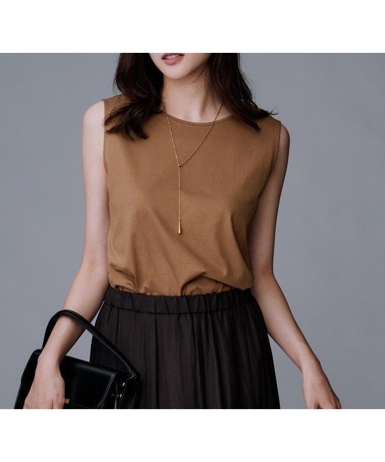 【アンタイトル/UNTITLED】の【接触冷感/コットン100/洗える/丸首】ノースリーブ天竺プルオーバー インテリア・キッズ・メンズ・レディースファッション・服の通販 founy(ファニー) ファッション Fashion レディースファッション Fashion for Women トップス・カットソー Cut & Sew Tops キャミソール&ノースリーブ Camisoles & Sleeveless Tops カジュアルプルオーバー・ニットトップス Pullovers & Knit Tops / Casual Pullovers おすすめ Recommended / Our Picks インナー Innerwear シンプル Simple, Minimal スマート Smart, Elegant ノースリーブ Sleeveless, No-Sleeve 洗える Machine Washable キャメルブラウン|ID: prp329100004791863 ipo3291000000035158940