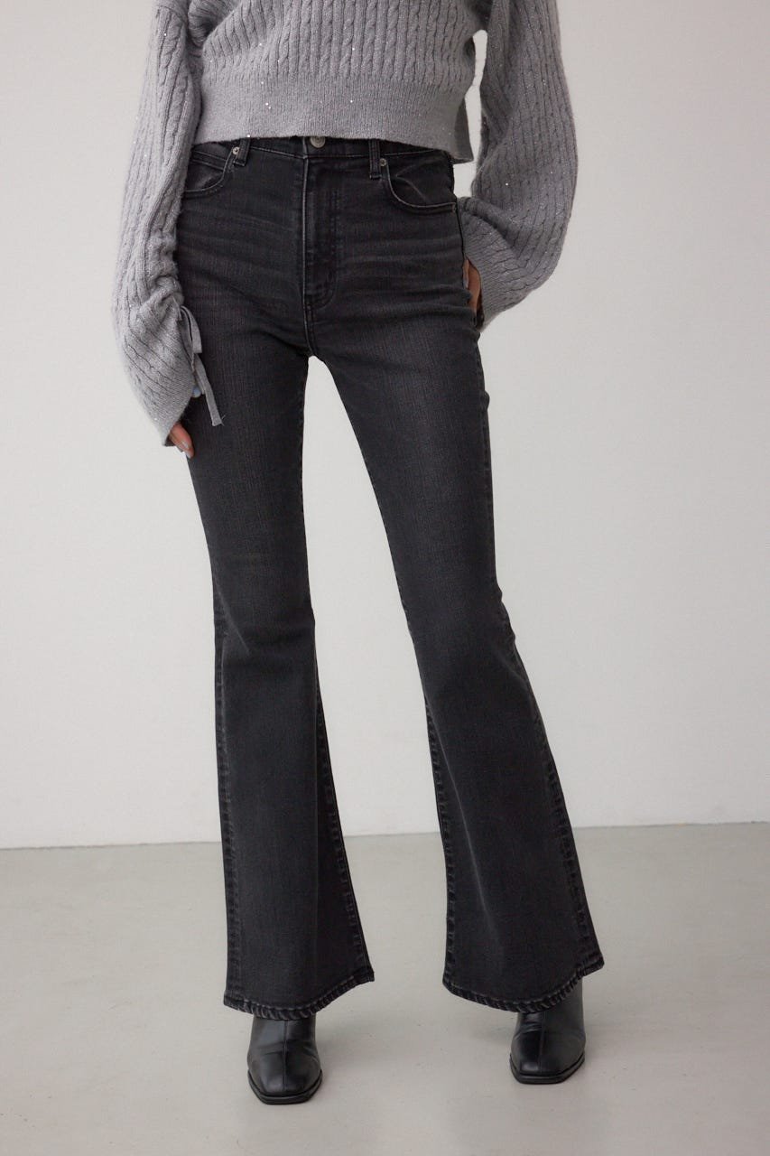 【アズール バイ マウジー/AZUL by moussy】のAZUL DENIM フレアデニム インテリア・キッズ・メンズ・レディースファッション・服の通販 founy(ファニー) 　ファッション　Fashion　レディースファッション　Fashion for Women　ストレッチ　Stretch, Stretchy Fabric　デニム　Denim, Jeans Material　バランス　Balance, Style Balance　フレア　Flare, Flared　ポケット　Pocket, Pocket Detail　L/BLK1|ID: prp329100004791888 ipo3291000000034769204