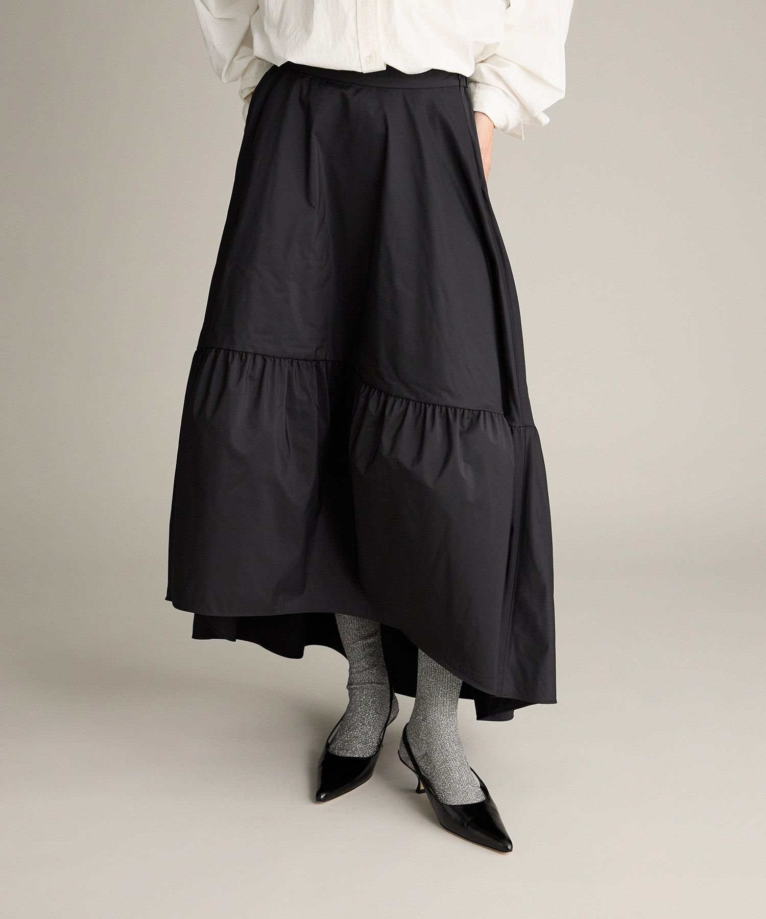 【ブリル/BRILL】のバルーンキリカエスカート インテリア・キッズ・メンズ・レディースファッション・服の通販 founy(ファニー) 　ファッション　Fashion　レディースファッション　Fashion for Women　スカート　Skirts　ギャザー　Gathered, Ruffled　タフタ　Taffeta, Structured Fabric　ダブル　Double, Double-Breasted　ブラック09|ID: prp329100004791918 ipo3291000000034798897