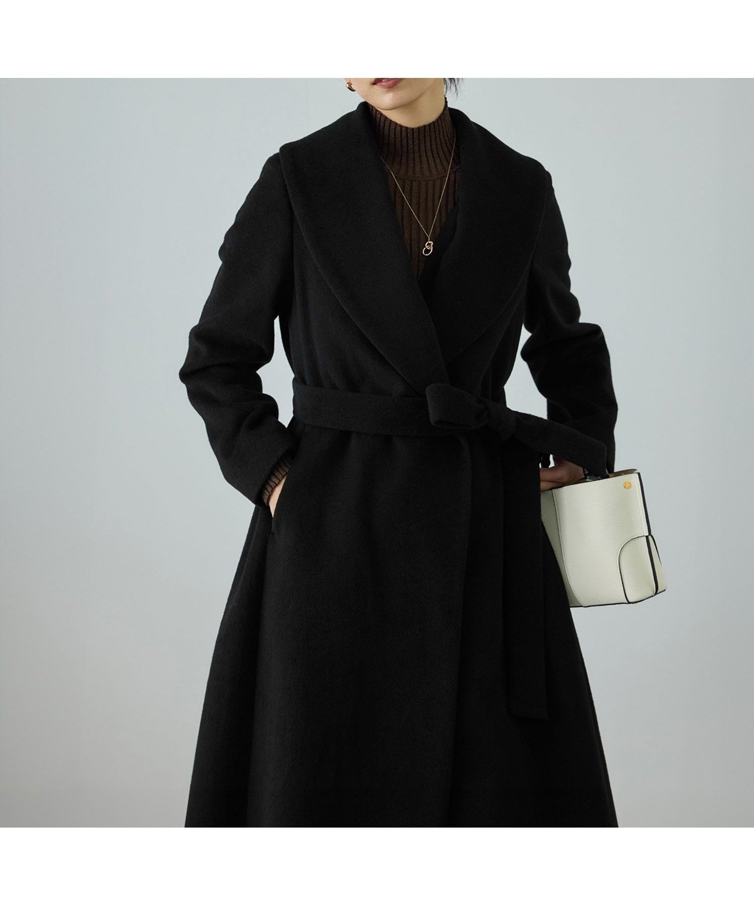 【ロペ/ROPE'】のプレミアムカシミヤ ショールカラーコート【25AW】 インテリア・キッズ・メンズ・レディースファッション・服の通販 founy(ファニー) ファッション Fashion レディースファッション Fashion for Women アウター Coat / Outerwear Collection コート・ロングコート・ピーコート Long Coats, Peacoats & More エレガント 上品 Elegant ショール Shawl, Wrap スタイリッシュ Stylish, Fashionable ダブル Double, Double-Breasted ドレス Dress, One-Piece プレミアム Premium, High-End ポケット Pocket, Pocket Detail 冬 Winter / This Winter おすすめ Recommended / Our Picks 2025年 2025 2025-2026秋冬・A/W Autumn/Winter 2025–26 AW25–26 ブラック(01)|ID: prp329100004791929 ipo3291000000034809160