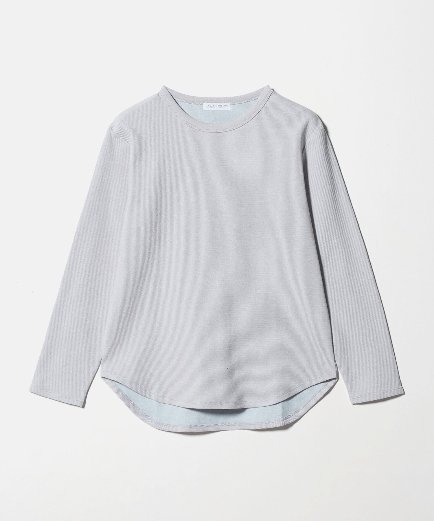 【ユナイテッドアローズ/UNITED ARROWS】のリップル クルーネックTシャツ A DAY IN THE LIFE インテリア・キッズ・メンズ・レディースファッション・服の通販 founy(ファニー) ファッション Fashion レディースファッション Fashion for Women トップス・カットソー Cut & Sew Tops シャツ・ブラウス・オフィスカジュアル Elegant Blouses & Button-Ups ロングTシャツ・Tシャツ Longline T-Shirts & Tees インナー Innerwear 秋 Autumn カットソー Cut and Sewn Top シンプル Simple, Minimal スウェット / スエット Sweatshirt, Sweatwear ダブル Double, Double-Breasted トレンド Trend, Trending Now 定番 Standard, Basic Item 人気 Popular, Best Seller 長袖 Long Sleeve, Full Sleeve バランス Balance, Style Balance フェイス Face, Facial Design ベーシック Basic, Essential 無地 Plain, Solid Color 冬 Winter / This Winter アウトレット Outlet / Clearance ビジネス 仕事 通勤 Business / Work / Commuting LT.GRAY|ID: prp329100004791952 ipo3291000000034769739