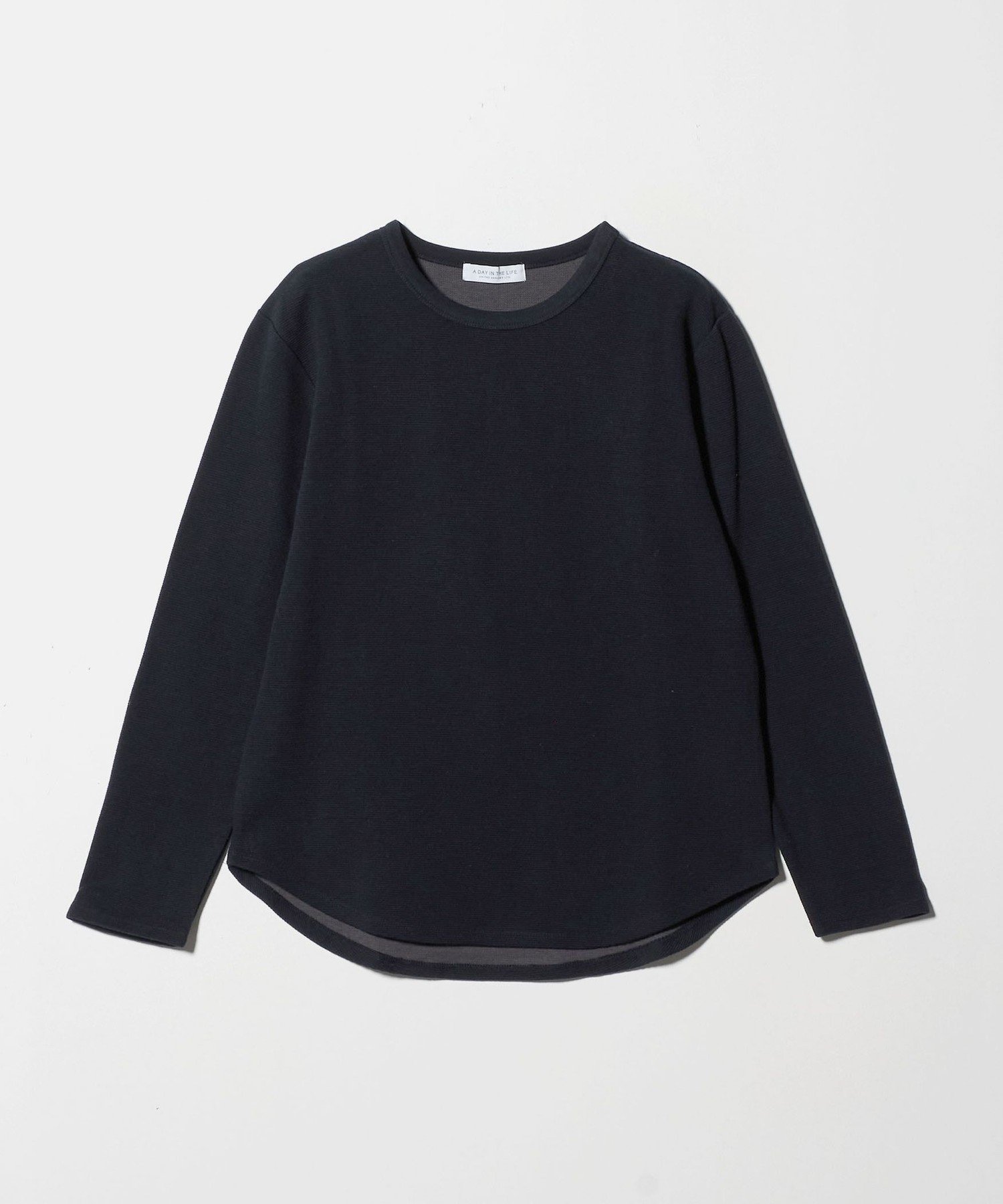【ユナイテッドアローズ/UNITED ARROWS】のリップル クルーネックTシャツ A DAY IN THE LIFE インテリア・キッズ・メンズ・レディースファッション・服の通販 founy(ファニー) ファッション Fashion レディースファッション Fashion for Women トップス・カットソー Cut & Sew Tops シャツ・ブラウス・オフィスカジュアル Elegant Blouses & Button-Ups ロングTシャツ・Tシャツ Longline T-Shirts & Tees インナー Innerwear 秋 Autumn カットソー Cut and Sewn Top シンプル Simple, Minimal スウェット / スエット Sweatshirt, Sweatwear ダブル Double, Double-Breasted トレンド Trend, Trending Now 定番 Standard, Basic Item 人気 Popular, Best Seller 長袖 Long Sleeve, Full Sleeve バランス Balance, Style Balance フェイス Face, Facial Design ベーシック Basic, Essential 無地 Plain, Solid Color 冬 Winter / This Winter アウトレット Outlet / Clearance ビジネス 仕事 通勤 Business / Work / Commuting NAVY|ID: prp329100004791952 ipo3291000000034769740