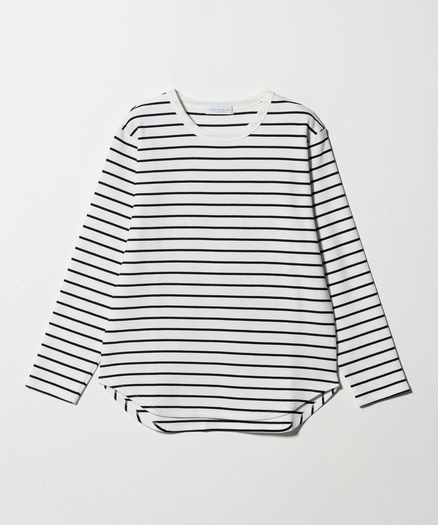 【ユナイテッドアローズ/UNITED ARROWS】のリップル クルーネックTシャツ A DAY IN THE LIFE インテリア・キッズ・メンズ・レディースファッション・服の通販 founy(ファニー) ファッション Fashion レディースファッション Fashion for Women トップス・カットソー Cut & Sew Tops シャツ・ブラウス・オフィスカジュアル Elegant Blouses & Button-Ups ロングTシャツ・Tシャツ Longline T-Shirts & Tees インナー Innerwear 秋 Autumn カットソー Cut and Sewn Top シンプル Simple, Minimal スウェット / スエット Sweatshirt, Sweatwear ダブル Double, Double-Breasted トレンド Trend, Trending Now 定番 Standard, Basic Item 人気 Popular, Best Seller 長袖 Long Sleeve, Full Sleeve バランス Balance, Style Balance フェイス Face, Facial Design ベーシック Basic, Essential 無地 Plain, Solid Color 冬 Winter / This Winter アウトレット Outlet / Clearance ビジネス 仕事 通勤 Business / Work / Commuting その他1|ID: prp329100004791952 ipo3291000000034769741