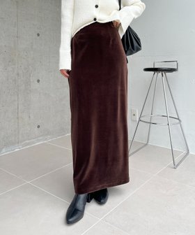 【カプリシューレマージュ/CAPRICIEUX LEMAGE】の【低身長サイズあり】ベロアIラインスカート 人気、トレンドファッション・服の通販 founy(ファニー) ファッション Fashion レディースファッション Fashion for Women スカート Skirts おすすめ Recommended / Our Picks カーディガン Cardigan, Knitwear ジャケット Jacket, Outerwear スウェット / スエット Sweatshirt, Sweatwear スキッパー Skipper, Open Collar トレンド Trend, Trending Now ベロア Velour, Soft Velvet エレガント 上品 Elegant |ID:prp329100004791984