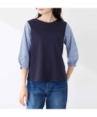 【エーシーデザインバイアルファキュービック/A/C DESIGN BY ALPHACUBIC】のドッキングプルオーバー 人気、トレンドファッション・服の通販 founy(ファニー) ファッション Fashion レディースファッション Fashion for Women トップス・カットソー Cut & Sew Tops カジュアルプルオーバー・ニットトップス Pullovers & Knit Tops / Casual Pullovers ストライプ Stripe, Striped Pattern スリーブ Sleeve, Long Sleeve / Short Sleeve ドッキング Docking, Mixed Material thumbnail ネイビー|ID: prp329100004791990 ipo3291000000034902129