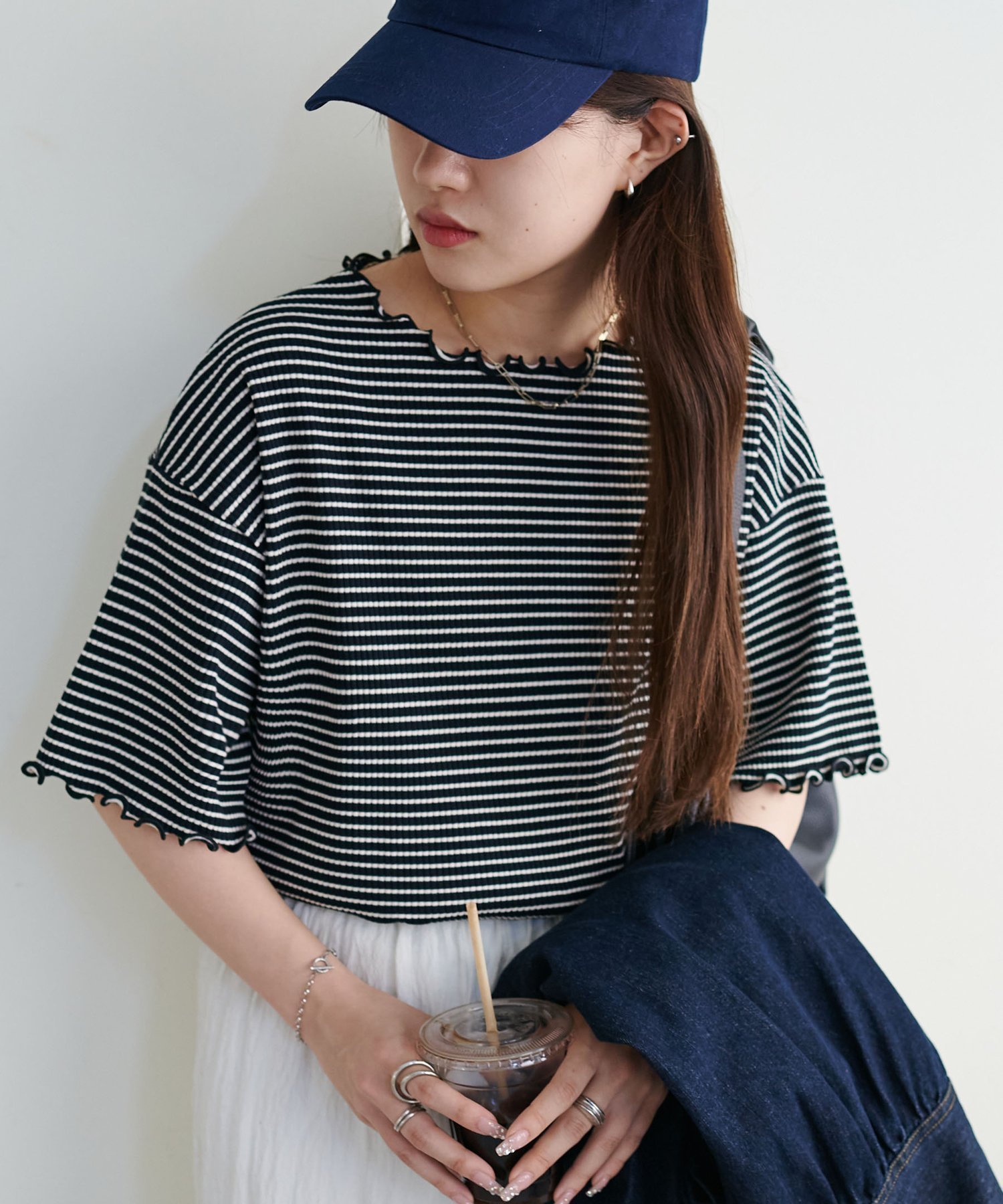 【ディスコート/Discoat】の【二の腕カバーにも◎】リブメローフレア5分袖≪WEB限定≫ インテリア・キッズ・メンズ・レディースファッション・服の通販 founy(ファニー) ファッション Fashion レディースファッション Fashion for Women トップス・カットソー Cut & Sew Tops シンプル Simple, Minimal パターン Pattern, Design Print フリル Frill, Ruffle ボーダー Border, Stripe 無地 Plain, Solid Color ブラックその他1|ID: prp329100004791999 ipo3291000000034770061