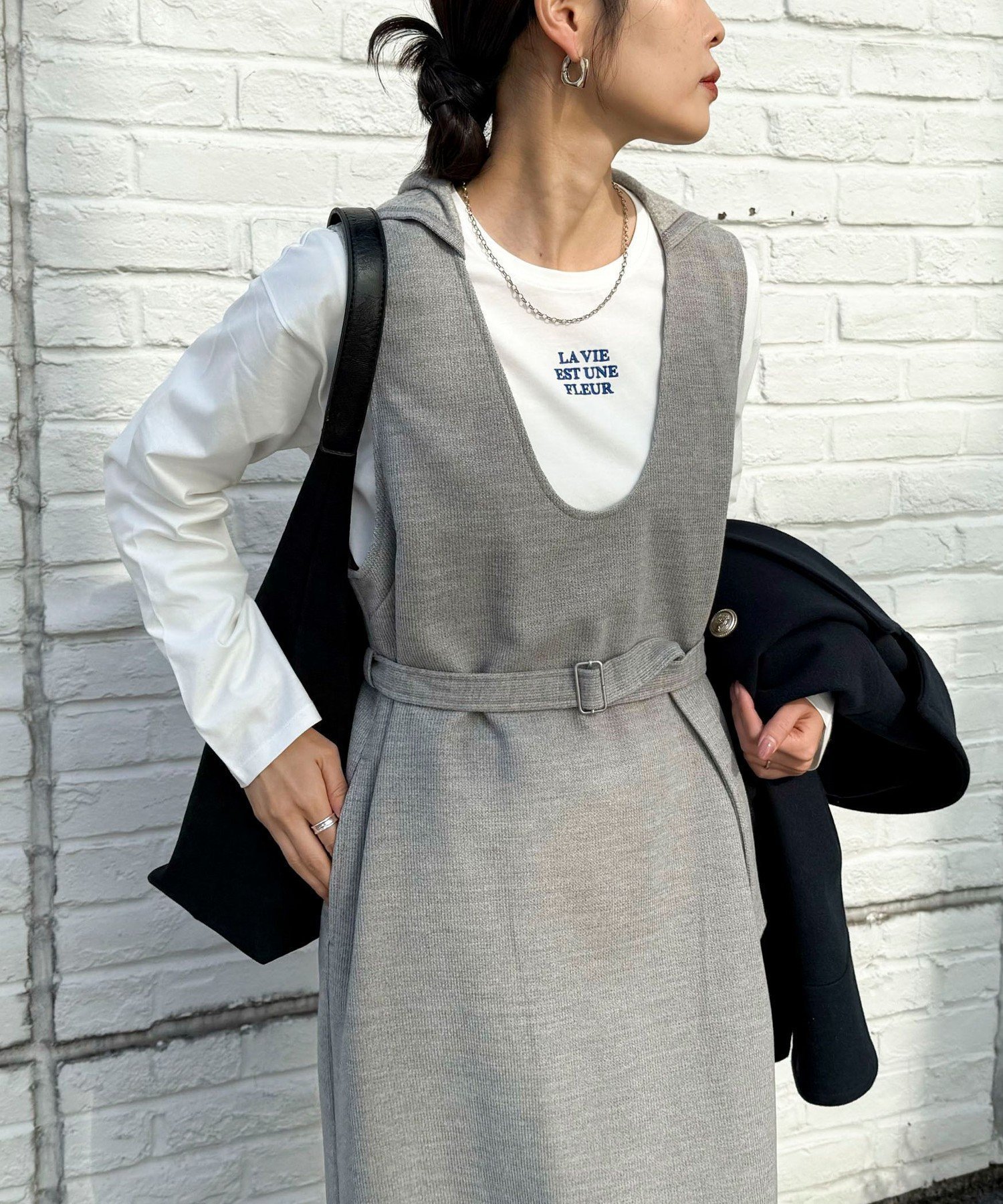 【フレディ&グロスター/FREDY&GLOSTER】のフーディージャンスカ 人気、トレンドファッション・服の通販 founy(ファニー) 　ファッション　Fashion　レディースファッション　Fashion for Women　2025年　2025　2025-2026秋冬・A/W　Autumn/Winter 2025–26 AW25–26　おすすめ　Recommended / Our Picks　インナー　Innerwear　カットソー　Cut and Sewn Top　トレンド　Trend, Trending Now　フロント　Front, Front Design　リラックス　Relax, Relaxed Fit　ロング　Long, Long-Length　 other-1|ID: prp329100004792001 ipo3291000000034770050