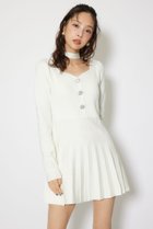 【リエンダ/rienda】のフロントビジュープリーツミニニットワンピース 人気、トレンドファッション・服の通販 founy(ファニー) ファッション Fashion レディースファッション Fashion for Women ワンピース Dresses ニットワンピース Knit Dresses エレガント 上品 Elegant コンパクト Compact, Small Size ショート Short, Short Length チョーカー Tulle, Mesh Fabric ビジュー Bijou, Jewel-like Accent フロント Front, Front Design プリーツ Pleats, Pleated リボン Ribbon, Bow ロング Long, Long-Length 再入荷 Restock / Back in Stock おすすめ Recommended / Our Picks thumbnail WHT|ID: prp329100004792012 ipo3291000000035039461