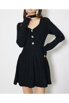 【リエンダ/rienda】のフロントビジュープリーツミニニットワンピース 人気、トレンドファッション・服の通販 founy(ファニー) ファッション Fashion レディースファッション Fashion for Women ワンピース Dresses ニットワンピース Knit Dresses エレガント 上品 Elegant コンパクト Compact, Small Size ショート Short, Short Length チョーカー Tulle, Mesh Fabric ビジュー Bijou, Jewel-like Accent フロント Front, Front Design プリーツ Pleats, Pleated リボン Ribbon, Bow ロング Long, Long-Length 再入荷 Restock / Back in Stock おすすめ Recommended / Our Picks thumbnail BLK|ID: prp329100004792012 ipo3291000000035039462