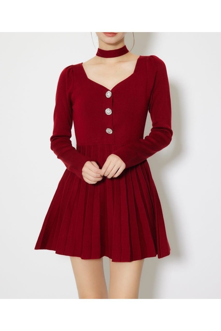 【リエンダ/rienda】のフロントビジュープリーツミニニットワンピース インテリア・キッズ・メンズ・レディースファッション・服の通販 founy(ファニー) ファッション Fashion レディースファッション Fashion for Women ワンピース Dresses ニットワンピース Knit Dresses エレガント 上品 Elegant コンパクト Compact, Small Size ショート Short, Short Length チョーカー Tulle, Mesh Fabric ビジュー Bijou, Jewel-like Accent フロント Front, Front Design プリーツ Pleats, Pleated リボン Ribbon, Bow ロング Long, Long-Length 再入荷 Restock / Back in Stock おすすめ Recommended / Our Picks RED|ID: prp329100004792012 ipo3291000000035039463