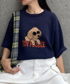 【チャオパニックティピー/CIAOPANIC TYPY】の【ユニセックス】アニマル柄犬サマーニット半袖Tシャツ ネイビー|ID: prp329100004792020 ipo3291000000034770190