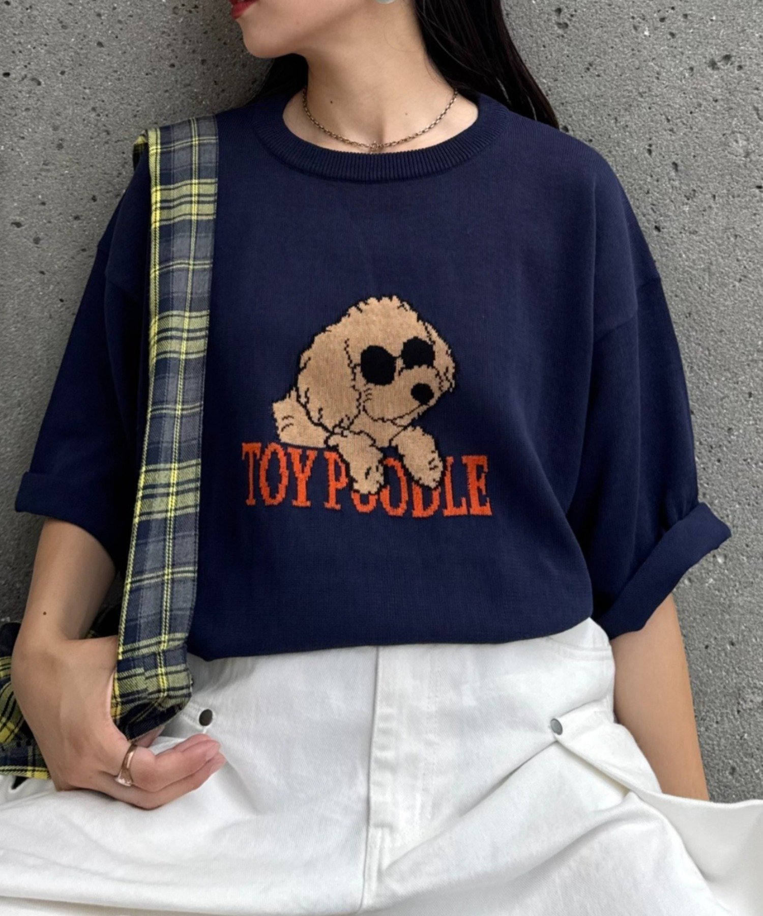 【チャオパニックティピー/CIAOPANIC TYPY】の【ユニセックス】アニマル柄犬サマーニット半袖Tシャツ インテリア・キッズ・メンズ・レディースファッション・服の通販 founy(ファニー) 　ファッション　Fashion　レディースファッション　Fashion for Women　トップス・カットソー　Cut & Sew Tops　ニット　Knit Tops & Sweaters　シャツ・ブラウス・オフィスカジュアル　Elegant Blouses & Button-Ups　ロングTシャツ・Tシャツ　Longline T-Shirts & Tees　アニマル　Animal Print　サマー　Summer, Summer Style　サングラス　Sunglasses, Shades　ショート　Short, Short Length　シンプル　Simple, Minimal　スラックス　Slacks, Dress Pants　デニム　Denim, Jeans Material　ボトム　Bottoms, Lower Wear　半袖　Short Sleeve, Half Sleeve　モチーフ　Motif, Design Theme　ロング　Long, Long-Length　ワイド　Wide, Wide Fit　おすすめ　Recommended / Our Picks　犬　Dog　ネイビー|ID: prp329100004792020 ipo3291000000034770190