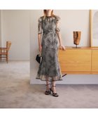 【レジャ/Leja】のLEJA-花柄フロントバックリボンパフスリーブマーメイドロングワンピースドレス BLUE|ID: prp329100004792031 ipo3291000000035162662