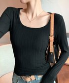 【ミニミニストア/miniministore】の長袖Tシャツ レディース スクエアネック ブラック|ID: prp329100004792044 ipo3291000000034797362