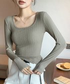 【ミニミニストア/miniministore】の長袖Tシャツ レディース スクエアネック グレー|ID: prp329100004792044 ipo3291000000034797364