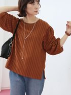 【サマンサモスモス/Samansa Mos2】のジャカードボリュームスリーブプルオーバー ブラウン|ID: prp329100004792054 ipo3291000000034770373