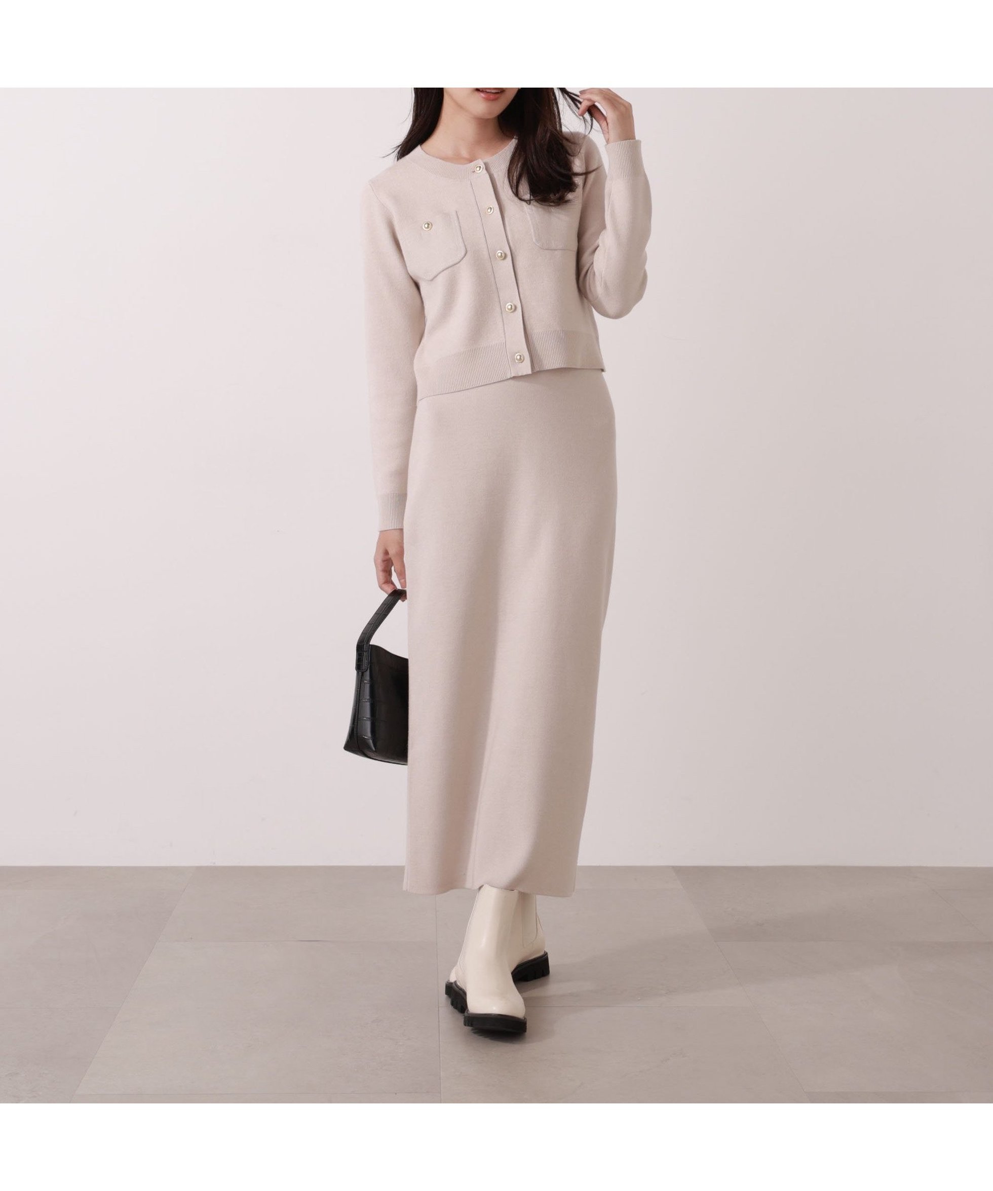 【プロポーション ボディドレッシング/PROPORTION BODY DRESSING】のステッチニットSETUP 25AW インテリア・キッズ・メンズ・レディースファッション・服の通販 founy(ファニー) 　ファッション　Fashion　レディースファッション　Fashion for Women　トップス・カットソー　Cut & Sew Tops　ニット　Knit Tops & Sweaters　2025年　2025　2025-2026秋冬・A/W　Autumn/Winter 2025–26 AW25–26　カーディガン　Cardigan, Knitwear　スリット　Slit, Slit Detail　センター　Center, Center Line　ベーシック　Basic, Essential　ポケット　Pocket, Pocket Detail　グレージュ|ID: prp329100004792060 ipo3291000000034824194