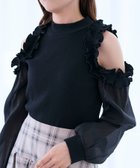 【マジェスティック レゴン/MAJESTIC LEGON】のオープンショルダーフリルカットトップス ブラック|ID: prp329100004792103 ipo3291000000034770725