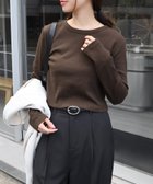 【アンドミー/andme】のテレコリブ ショート丈 クルーネック トップス ブラウン|ID: prp329100004792106 ipo3291000000034770740